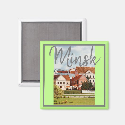 Biélorussie Architecture Minsk City View Magnet (Recto/Verso)