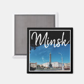Biélorussie Architecture Minsk Victoire Magnet Car (Recto/Verso)