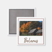 Biélorussie Architecture Paysage Rural Magnet (Recto/Verso)