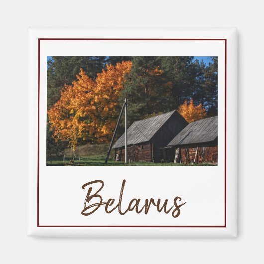 Biélorussie Architecture Paysage Rural Magnet (Devant)