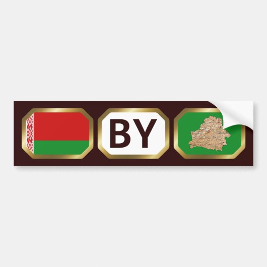 Biélorussie Carte Code Sticker pare-chocs (Devant)