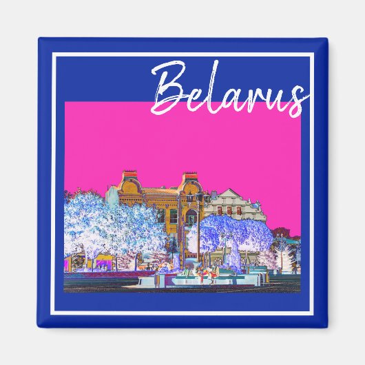 Biélorussie Grodno City View Magnet d'architecture (Devant)