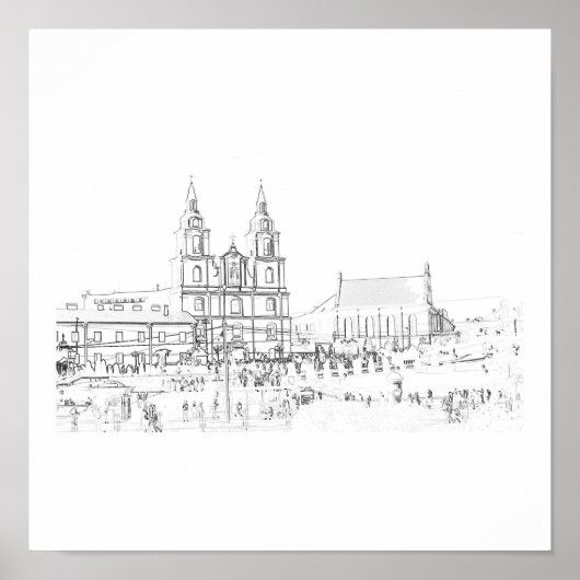 Biélorussie Minsk Affiche de croquis d'architectur (Devant)