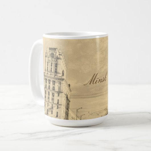 Biélorussie Minsk Architecture Peinture Tasse (Devant gauche)
