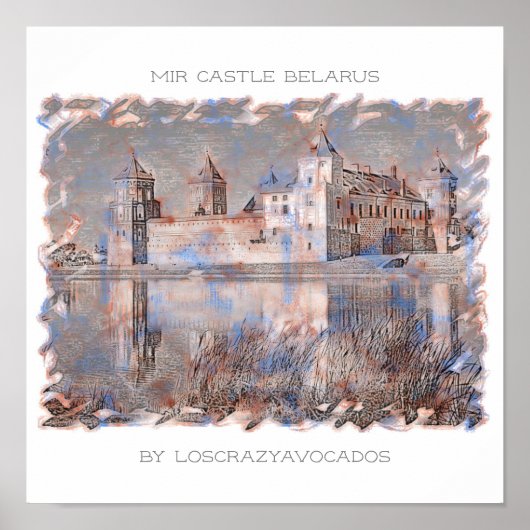 Biélorussie Mir Castle Architecture Nature Poster (Devant)