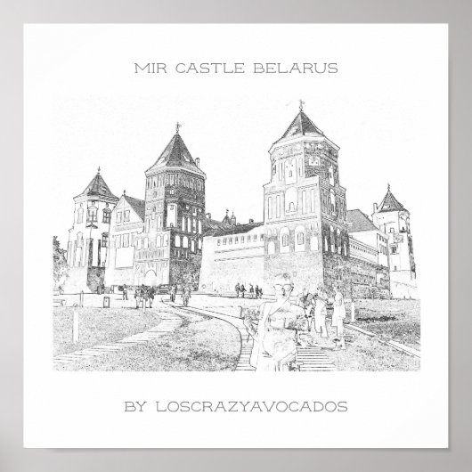 Biélorussie Mir Castle Architecture Nature Poster (Devant)