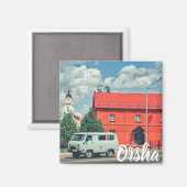 Biélorussie Orsha Architecture Red Mill Magnet (Recto/Verso)