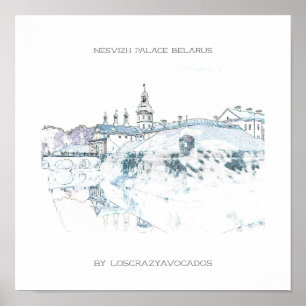 Biélorussie Palais Nesvizh Architecture Poster de 
