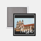 Biélorussie Pinsk église Magnet d'architecture (Recto/Verso)