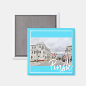 Biélorussie Pinsk Magnet d'architecture de ville (Recto/Verso)