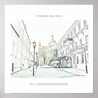 Biélorussie Vitebsk Architecture Cityscape Poster