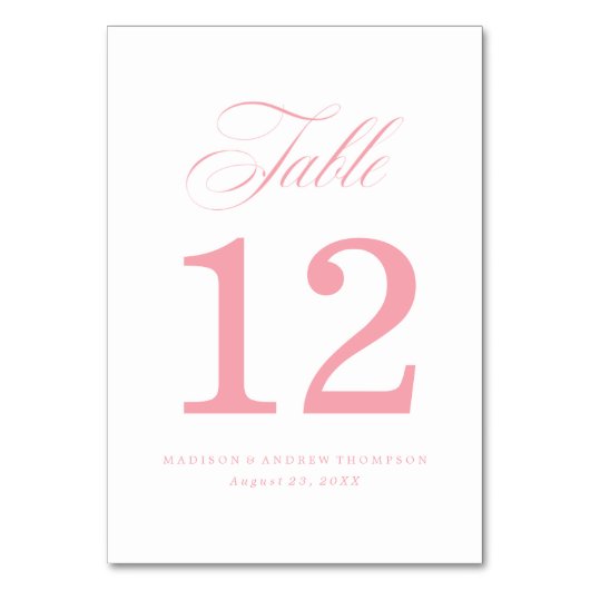 Bien-aimé | Cartes de Numéro de Table de Mariage (Par défaut)