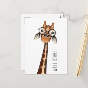 Bien Fait ! Carte postale - Giraffe Studieuse