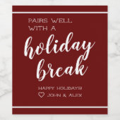 Bien Paire Avec Vacances Pause Vin Étiquette Perso (Étiquettes simples)