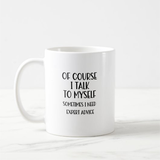 Bien Sûr, Je Me Parle De Mug De Café Drôle (Gauche)