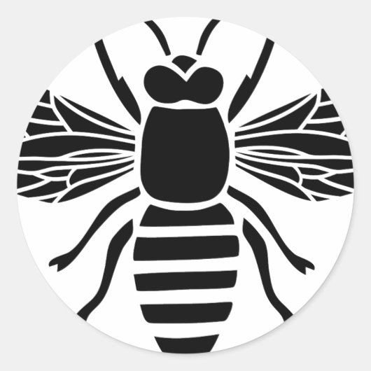 biene bee wasp wespe hummel insect fly honey ronde sticker (Voorkant)