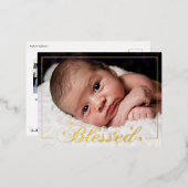 Bienheureux avec Coeurs Faire-part de naissance ca (Recto/Verso)