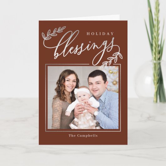 Bienheureux Carte photo de jour férié plié (Devant)