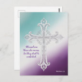 "Bienheureux ceux qui pleurent" Matthieu 5:4 carte (Devant / Derrière)