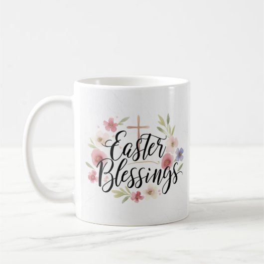 Bienheureux de Pâques Typographie Mug - Printemps (Gauche)