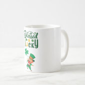 Bienheureux et chanceux Leprechaun Mug (Devant droit)