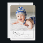 Bienheureux Faire-part de naissance photo de calli<br><div class="desc">Envoyez vos voeux de vacances et/ou annoncerez l'arrivée d'un bébé avec ce carte photo adorable personnalisé avec votre sentiment, vos noms et votre photo. (Photo bébé créée par freepik - www.freepik.com). La carte est facile à customiser avec vos options de libellé, police, couleur de police et forme de papier. Pas...</div>