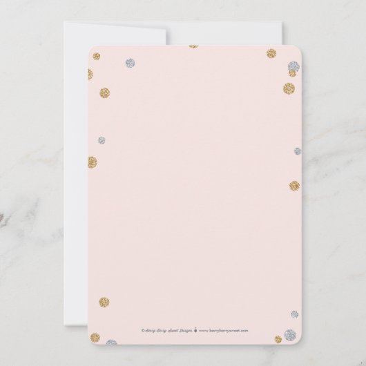 Bienheureux Faire-part de naissance - Rose (Dos)