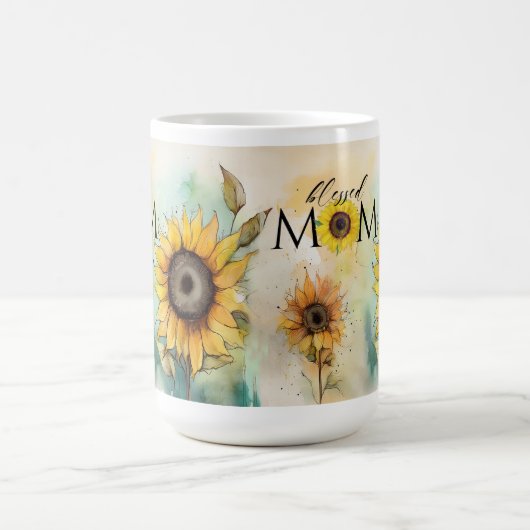 Bienheureux maman Sunflower Mug Cadeau, Mère maman (Centre)