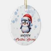 Bienheureux Noël Pingouin mignon Ornement (Droite)