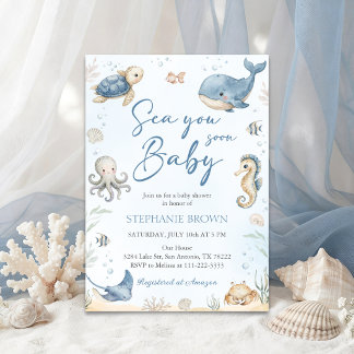 Bientôt à la mer Invitation à la Baby Shower