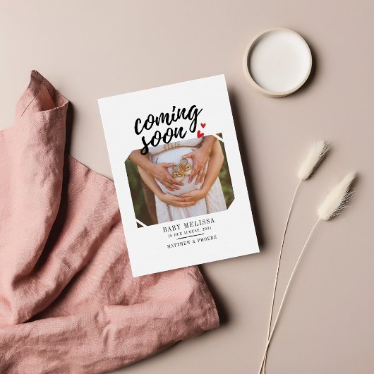 Bientôt bébé fille Faire-part de grossesse