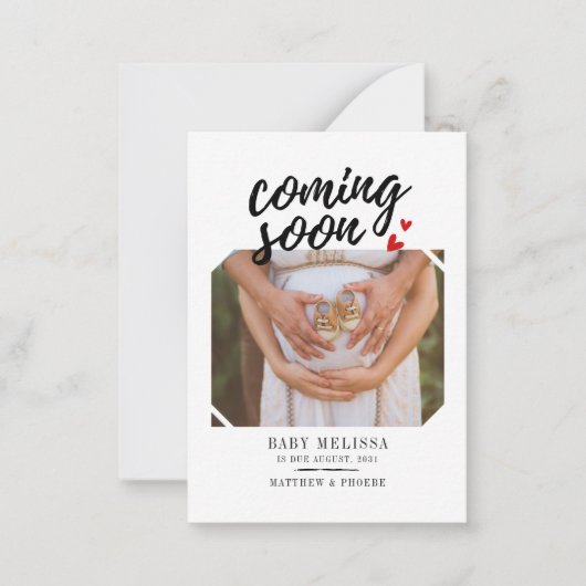 Bientôt bébé fille Faire-part de grossesse (Devant)