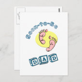 Bientôt Être Carte Postale Papa (Devant / Derrière)