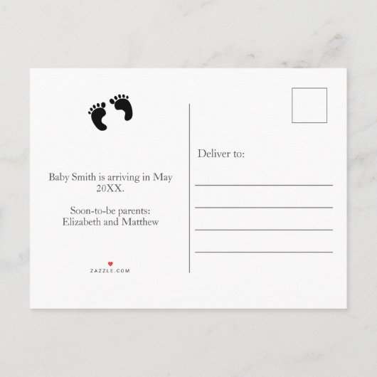 Bientôt la carte postale Faire-part de grossesse p (Dos)