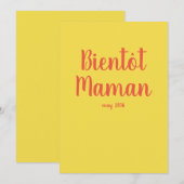 Bientot maman | Invitation Baby shower française (Devant / Derrière)