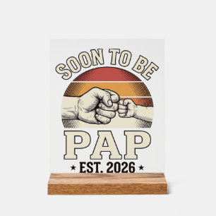 Bientôt Papa 2026 Vintage Bébé Poing Design_