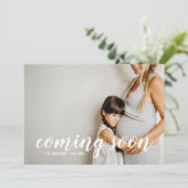 Bientôt Photo Faire-part de grossesse (Debout devant)