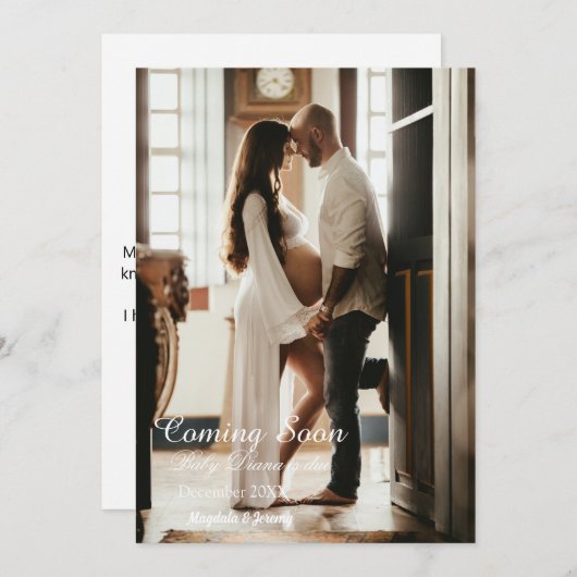 Bientôt Photo Personnalisée Faire-part de grossess (Devant / Derrière)