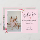 Bientôt quatre 2 Photos Grossesse Faire-part (Devant / Derrière)