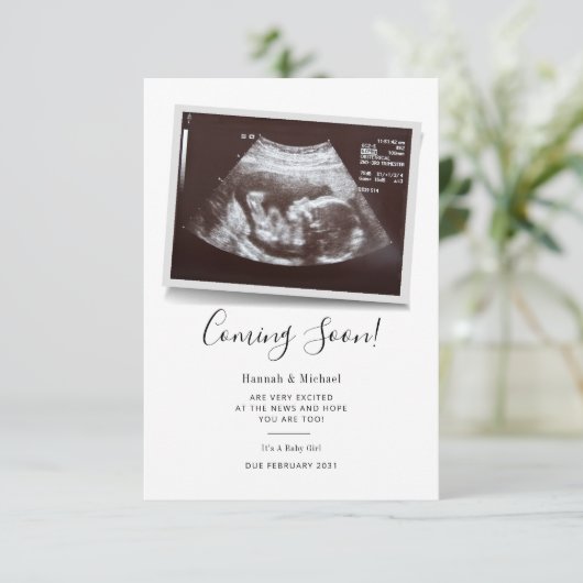Bientôt Script Sonogramme Faire-part de grossesse (Debout devant)