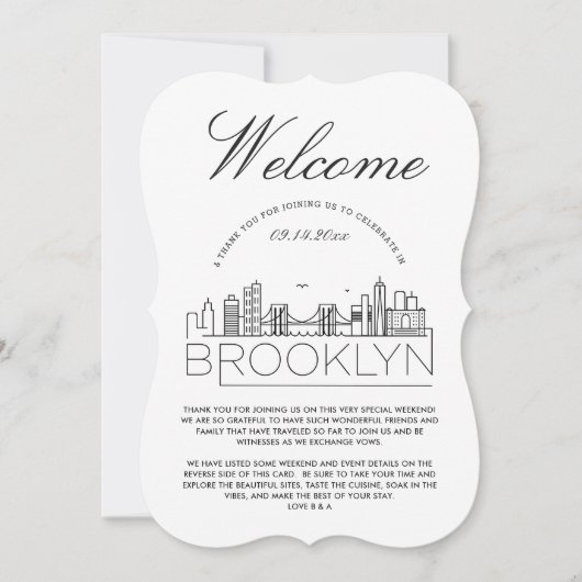 Bienvenue à Brooklyn | Invitation Détails Invités (Devant)