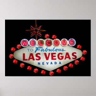 Bienvenue à Fabulous Las Vegas + Dice Poster