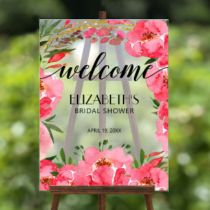 Bienvenue à la Baby Shower aux Pivoines Roses Aqua