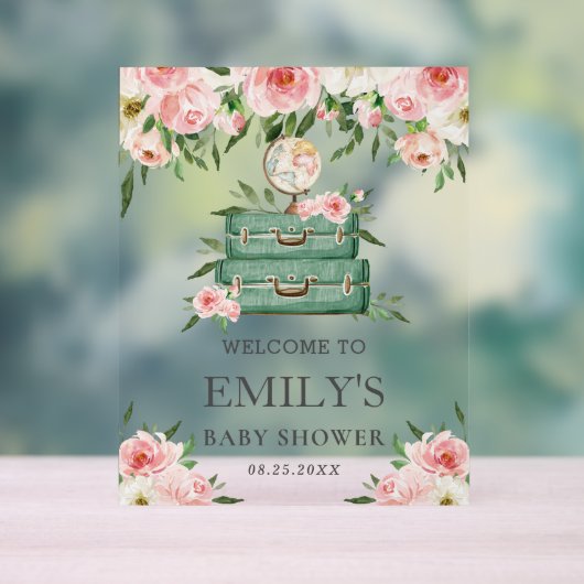 Bienvenue à la Baby Shower Aventure de Fleurs Rose (Neutre)