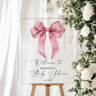 Bienvenue à la baby shower Bébé au Nœud Rose