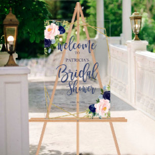 Bienvenue à la Baby Shower Florale Bleue