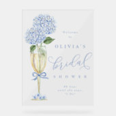 Bienvenue à la Baby Shower Hydrangea Bleue & Champ (Recto)
