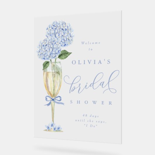 Bienvenue à la Baby Shower Hydrangea Bleue & Champ (Angle)