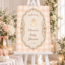 Bienvenue à la Baby Shower Little Pumpkin Gingham