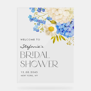 Bienvenue à la Baby Shower Mariage Fleurs Bleues e